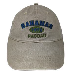 Bahamas Nassau 1973 Strapback Baseball Cap Brown One Size Adjustable Embroidered